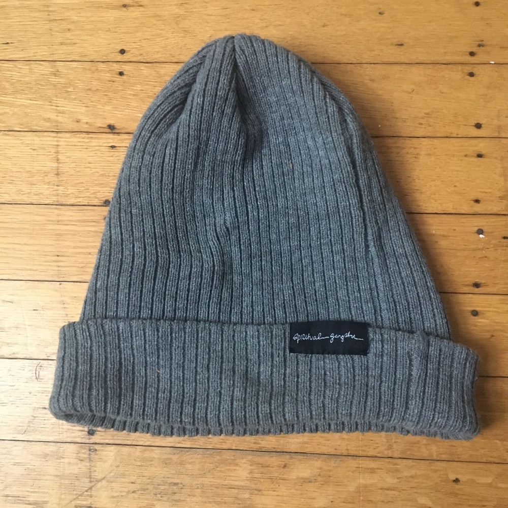 Spiritual Gangster Grey Stretchy Ribbed Beanie
